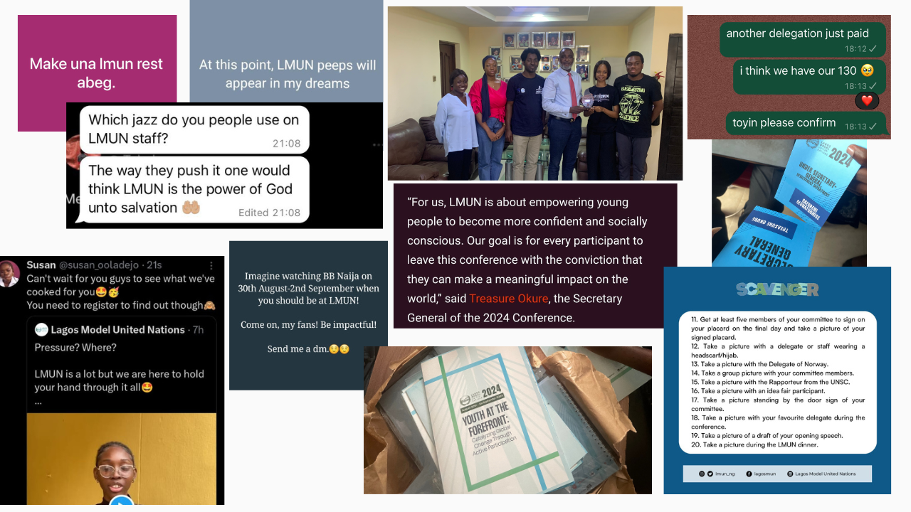 Staff mobilisation posts and delegate registration messages